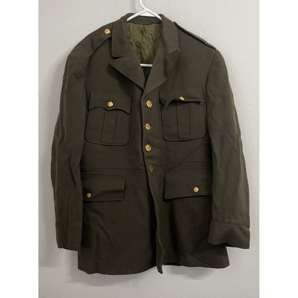 Vintage US Army Officers Coat Amalgamated Clothing 1950s 1960s Olive Drab